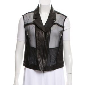 Ohne Titel Leather-Blend Mesh Vest size 8